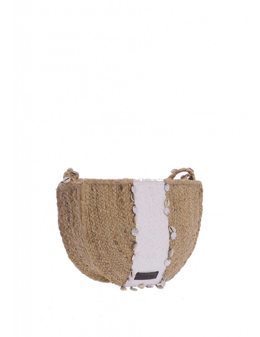 Bolsos FOR TIME | Bolso Bandolera Para Mujer For Time Vina De Yute Con Cremallera Natural