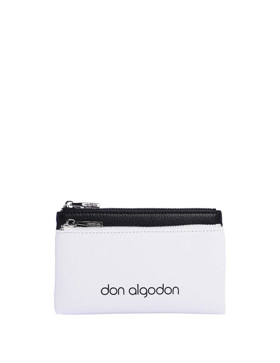 Bolsos DON ALGODON | Monedero Para Mujer Don Algodon Manuela Con Cremallera Blanco