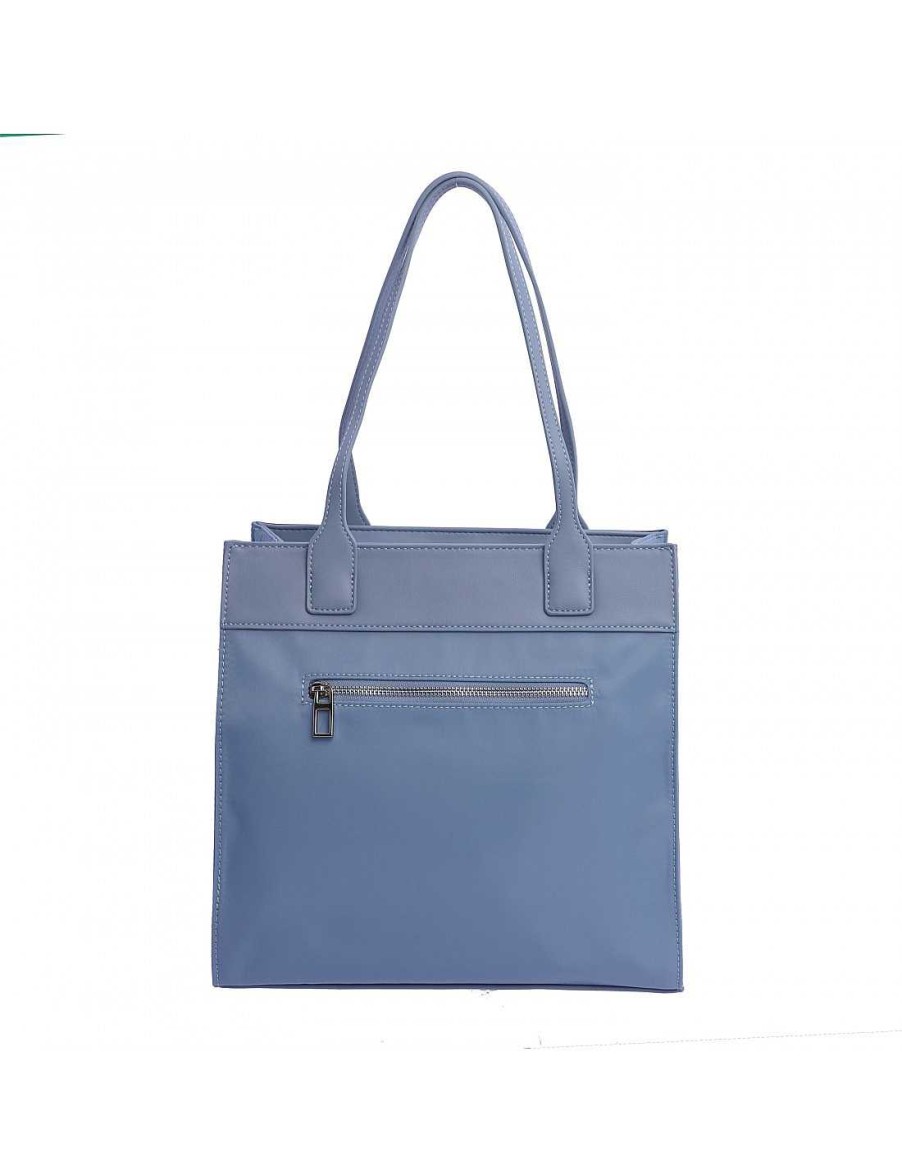 Bolsos DON ALGODON | Bolso Shopper Para Mujer Don Algodon Genci De Nylon Azul