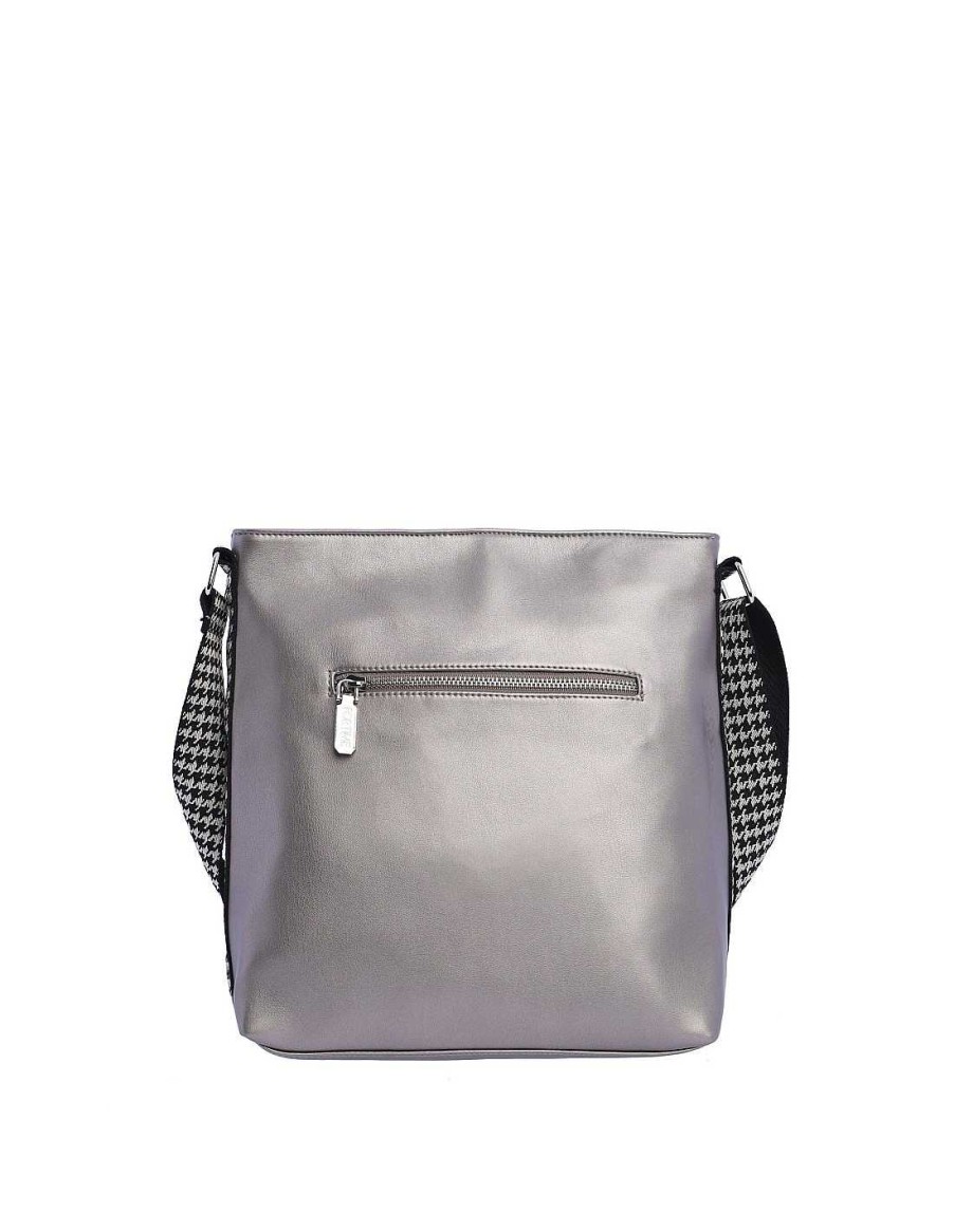 Bolsos FOR TIME | Bolso Bandolera Para Mujer For Time Heleia De Piel Sintetica Plata